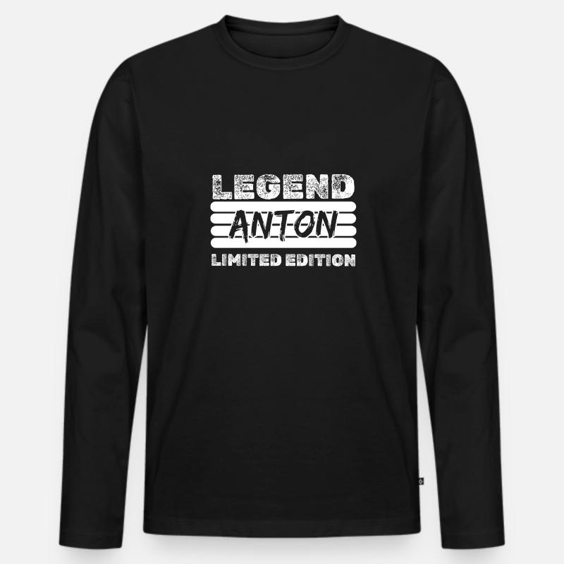 Anton - Männer Premium Bio Langarmshirt - Schwarz