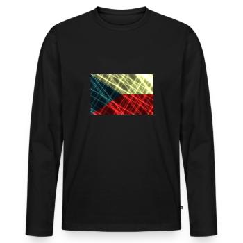 Tchéquie - T-shirt manches longues Premium bio Homme - noir - Devant - Nico (187cm)