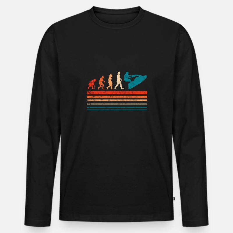 evolution jetski Design for a jet ski lover - Männer Premium Bio Langarmshirt - Schwarz