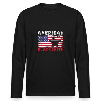 Lustiger Schmied Spruch & Schmieden - Männer Premium Bio Langarmshirt - Schwarz - Vorne - Nico (187cm)