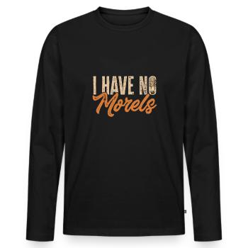 Cueillette de champignons Cueillette de champignons Cueillette de champignons - T-shirt manches longues Premium bio Homme - noir - Devant - Nico (187cm)