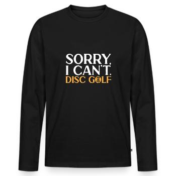 Discgolf Disc Golf Frisbee - Men's Premium Organic Long Sleeve Shirt - black - Front - Nico (187cm)