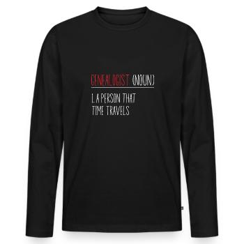 Généalogie Généalogie Généalogie - T-shirt manches longues Premium bio Homme - noir - Devant - Nico (187cm)
