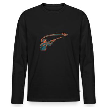 Tir au piège Tir au pigeon en argile Skeet - T-shirt manches longues Premium bio Homme - noir - Devant - Nico (187cm)