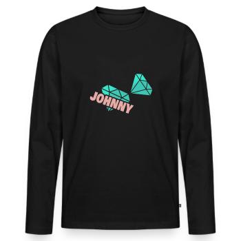 Papa Johnny - Men's Premium Organic Long Sleeve Shirt - black - Front - Nico (187cm)
