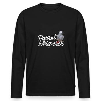 Graupapagei African Grey Parrot Papagei - Men's Premium Organic Long Sleeve Shirt - black - Front - Nico (187cm)