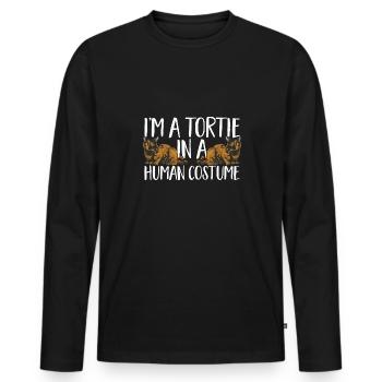 Schildpatt Katze Tortoiseshell Cat Tortie - Männer Premium Bio Langarmshirt - Schwarz - Vorne - Nico (187cm)