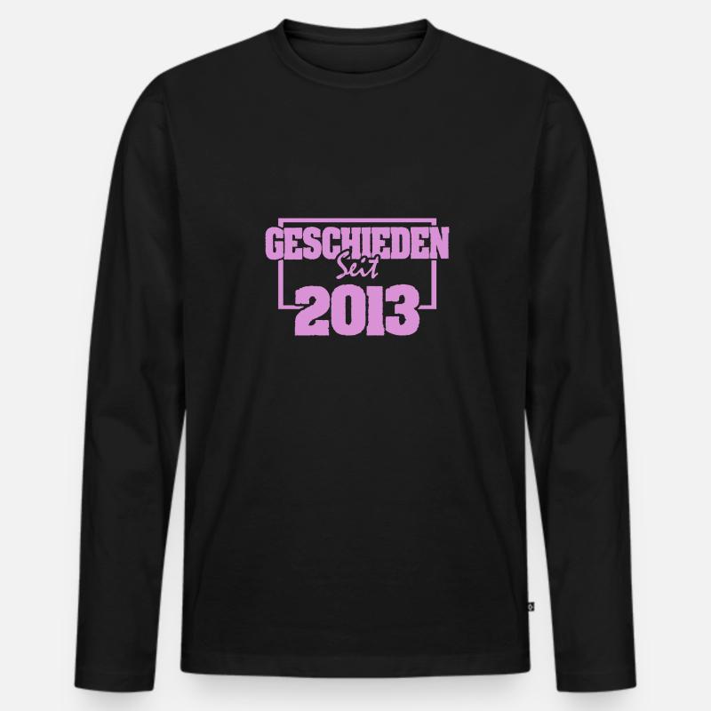 Geschieden 2013 - Männer Premium Bio Langarmshirt - Schwarz