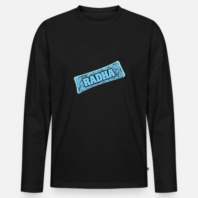 Name Radha - Männer Premium Bio Langarmshirt - Schwarz