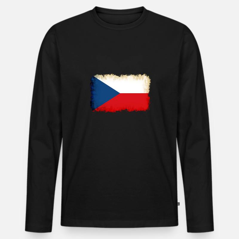 Repubblica Ceca Repubblica Ceca - Maglia a manica lunga ecologica premium da uomo - nero