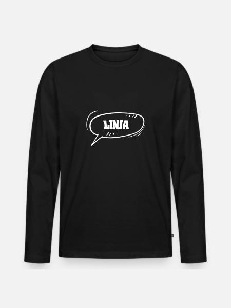 First name Linja - Men's Premium Organic Long Sleeve Shirt - black