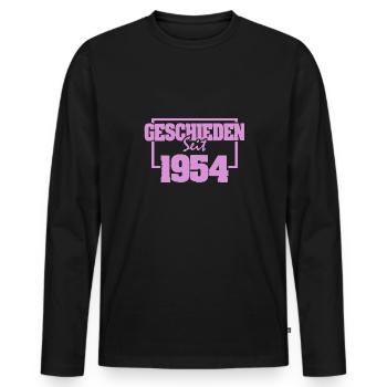 1954 - Männer Premium Bio Langarmshirt - Schwarz - Vorne - Nico (187cm)