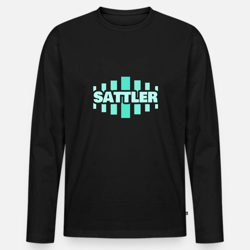 Sattler - Männer Premium Bio Langarmshirt - Schwarz