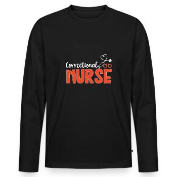 Pénitencier d’infirmières - T-shirt manches longues Premium bio Homme - noir - Devant - Nico (187cm)