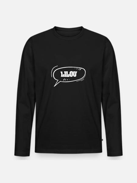 Prénom Lilou - T-shirt manches longues Premium bio Homme - noir