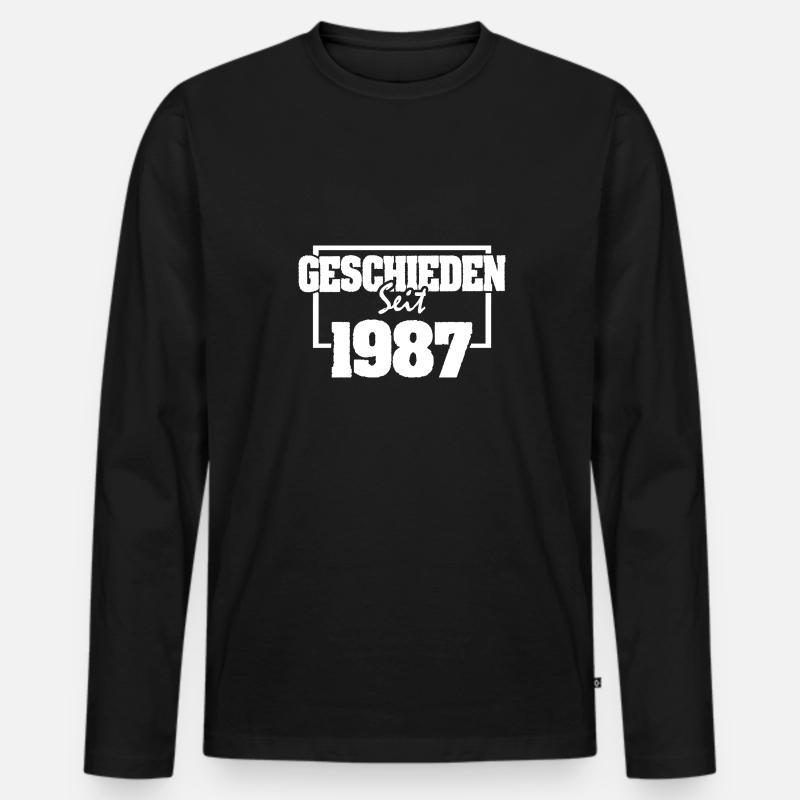 Heirat 1987 - Männer Premium Bio Langarmshirt - Schwarz