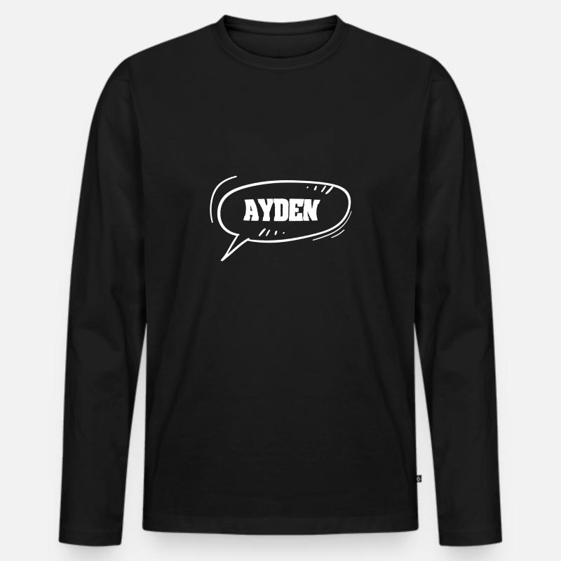 Vorname Ayden - Männer Premium Bio Langarmshirt - Schwarz