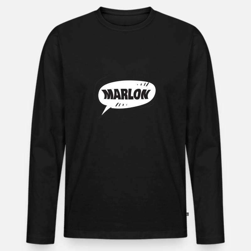 Marlon Marlon - Männer Premium Bio Langarmshirt - Schwarz