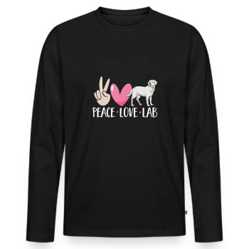Labrador Retriever blanc Labrador Labrador blanc - T-shirt manches longues Premium bio Homme - noir - Devant - Nico (187cm)