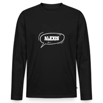 Cadeau pour Alexis - T-shirt manches longues Premium bio Homme - noir - Devant - Nico (187cm)