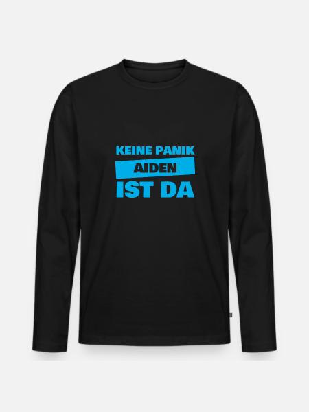Aiden as a given name - Men's Premium Organic Long Sleeve Shirt - black