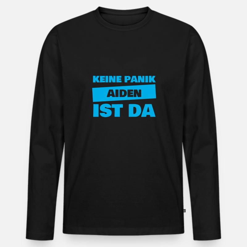 Aiden als Vorname - Männer Premium Bio Langarmshirt - Schwarz