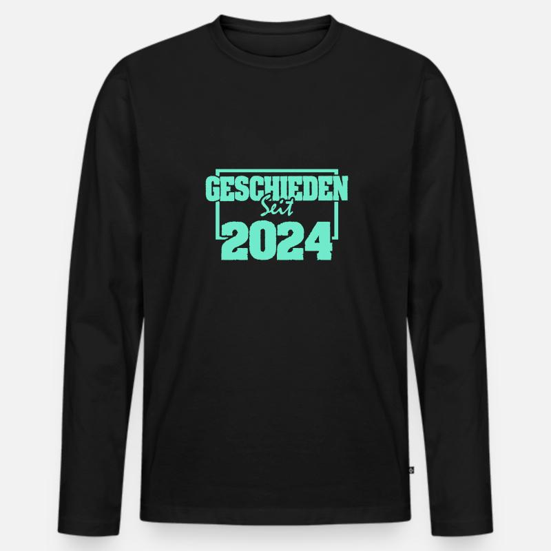 Single 2024 - Männer Premium Bio Langarmshirt - Schwarz