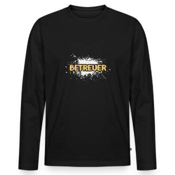 Job Supervisor - Men's Premium Organic Long Sleeve Shirt - black - Front - Nico (187cm)