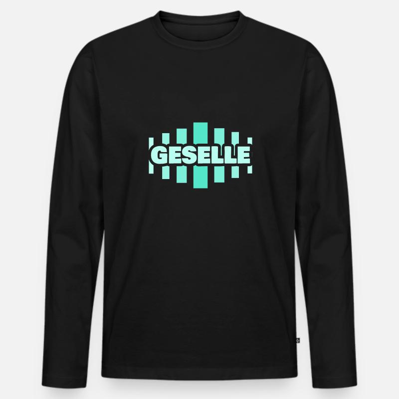 Geselle - Männer Premium Bio Langarmshirt - Schwarz