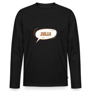 Julia as Julia - Men's Premium Organic Long Sleeve Shirt - black - Front - Nico (187cm)