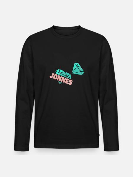 Jonnes - T-shirt manches longues Premium bio Homme - noir