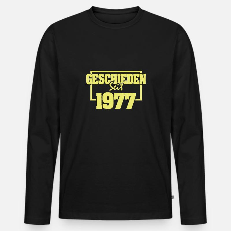 Geschieden 1977 - Männer Premium Bio Langarmshirt - Schwarz