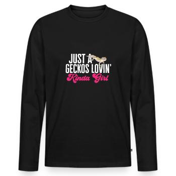 Gecko léopard Gecko reptile gecko de compagnie - T-shirt manches longues Premium bio Homme - noir - Devant - Nico (187cm)