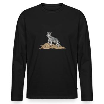 Schnauzer nain Chien Schnauzer - T-shirt manches longues Premium bio Homme - noir - Devant - Nico (187cm)