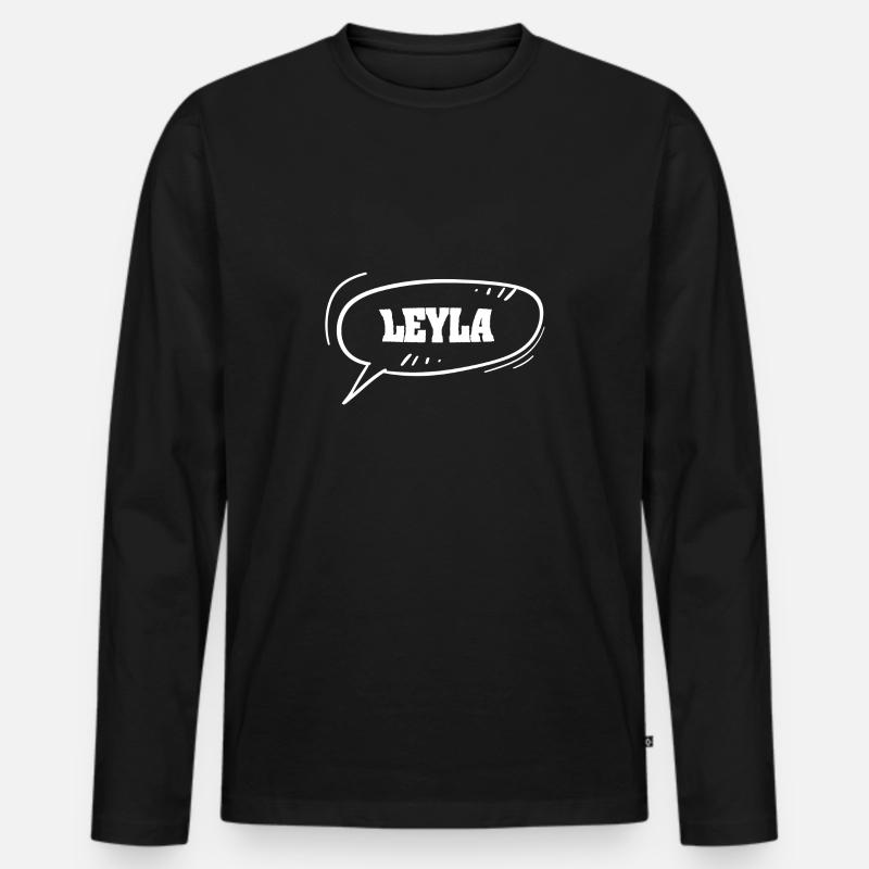 Leyla - Männer Premium Bio Langarmshirt - Schwarz