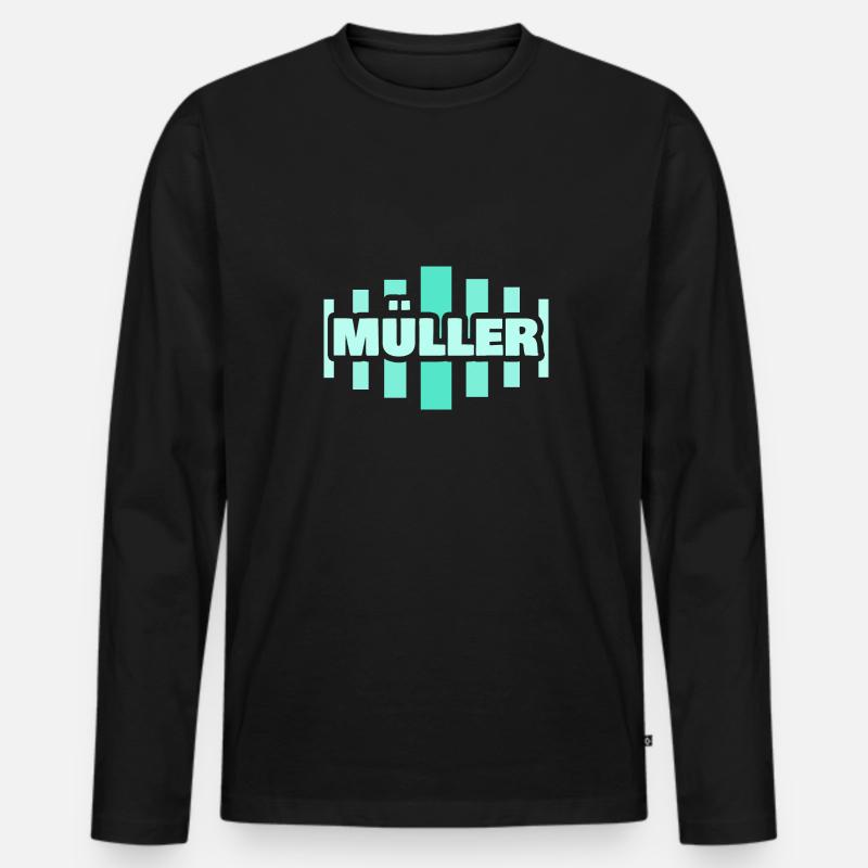 Beruf Müller - Männer Premium Bio Langarmshirt - Schwarz