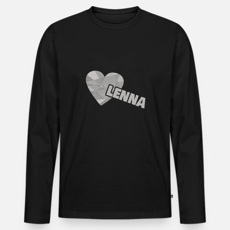 Lenna als Liebe - Männer Premium Bio Langarmshirt - Schwarz