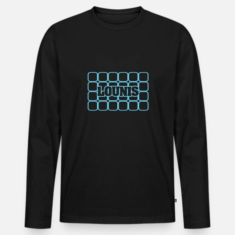 Lounis - Männer Premium Bio Langarmshirt - Schwarz