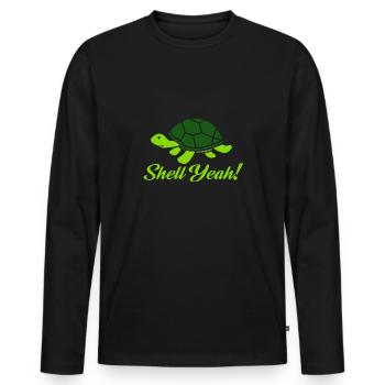 Shell Yeah Sea Turtle Marine Animal Tortoise - Männer Premium Bio Langarmshirt - Schwarz - Vorne - Nico (187cm)