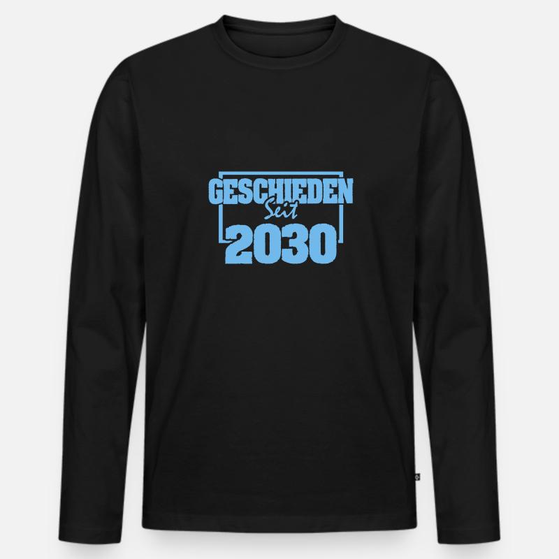 Geschieden 2030 - Männer Premium Bio Langarmshirt - Schwarz