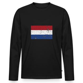 Pays-Bas - T-shirt manches longues Premium bio Homme - noir - Devant - Nico (187cm)