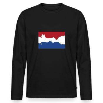 Pays-Bas - T-shirt manches longues Premium bio Homme - noir - Devant - Nico (187cm)