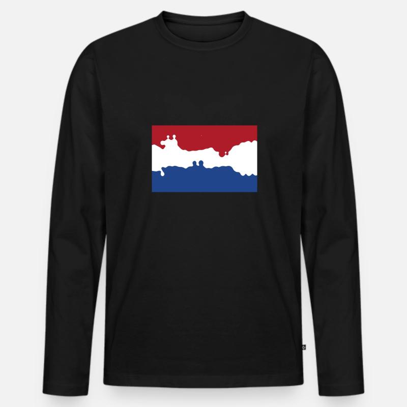 Niederlande - Männer Premium Bio Langarmshirt - Schwarz