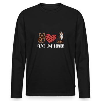 Bouvier bernois - T-shirt manches longues Premium bio Homme - noir - Devant - Nico (187cm)