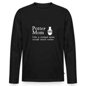 Poterie Poterie Artiste de poterie Argile - T-shirt manches longues Premium bio Homme - noir - Devant - Nico (187cm)