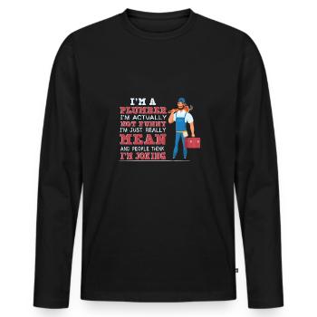 Handwerker Installateur Spruch Klempner - Männer Premium Bio Langarmshirt - Schwarz - Vorne - Nico (187cm)