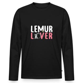 Lémurien à queue annelée - T-shirt manches longues Premium bio Homme - noir - Devant - Nico (187cm)