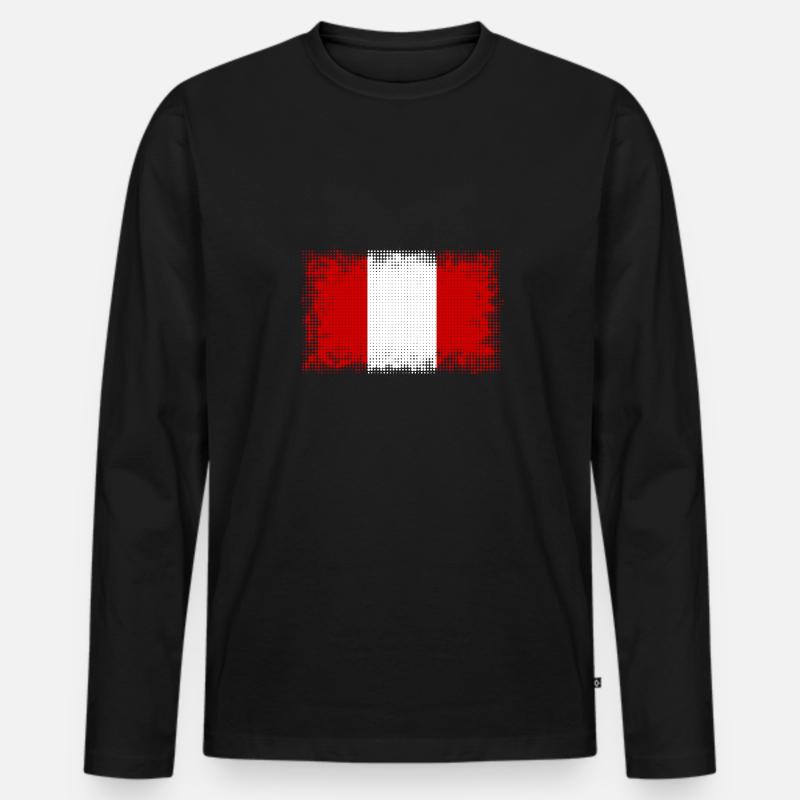 Peru - Männer Premium Bio Langarmshirt - Schwarz