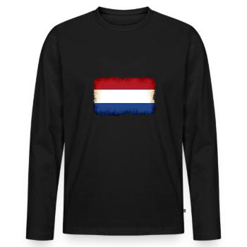 Pays-Bas en tant que Pays-Bas - T-shirt manches longues Premium bio Homme - noir - Devant - Nico (187cm)