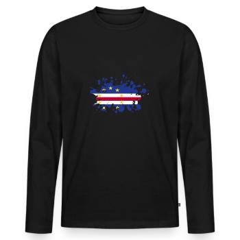 Kap Verde Flagge Cabo Verde Flagge - Männer Premium Bio Langarmshirt - Schwarz - Vorne - Nico (187cm)